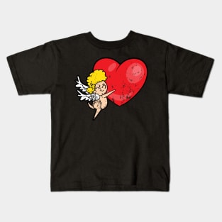 Retro Vintage Grunge Valentine's Day Cupid Kids T-Shirt